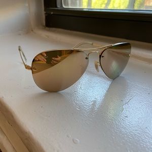 Ray Ban Rose Gold aviator sunglasses